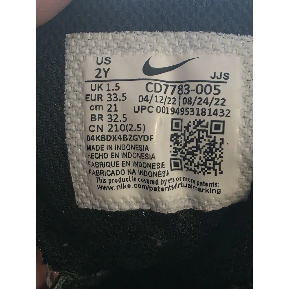 Youth Size 2Y - Nike Court Borough Mid 2 Black Pink Sunset Pulse CD7783-005 Girl - Picture 8 of 8
